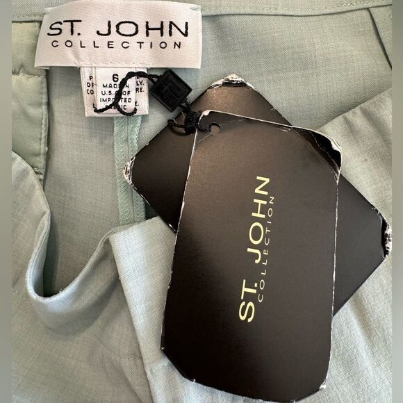 NWT St.John Trousers in Green Mist Melange - Picture 6 of 12